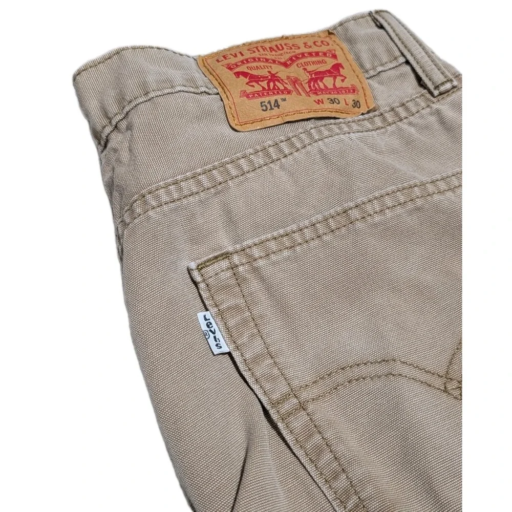 Levis 514 Jeans Mens 30x30 Khaki‎ Beige Straight Fit